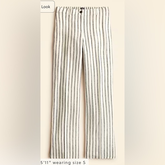 J.Crew Harbor pant in striped linen in beige - Picture 4 of 7